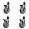 Service Caster 6'' Gray Poly Swivel 1-3/4'' Expanding Stem Caster Set with Brake, 4PK SCC-EX20S614-PPUB-PLB-134-4 - alternate 1